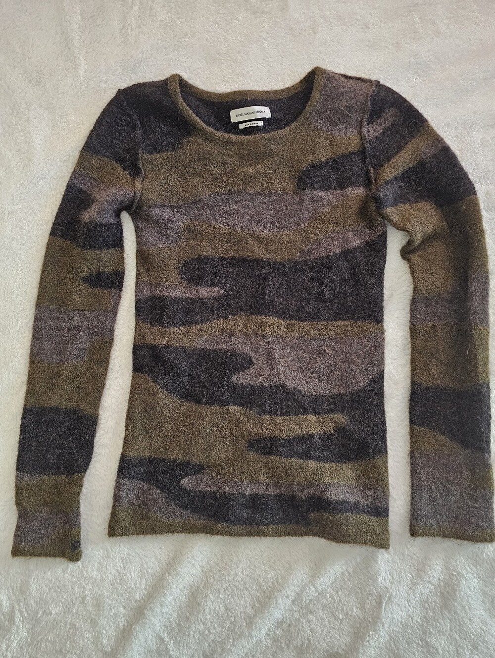 Isabel Marant Etoile Wool Blend Camo Print Sweater, Size Small